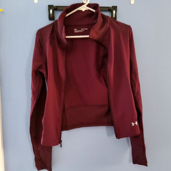 Under Armour Womens UA Meridian Fitted Jacket XS Plum Purple Polyester Blend - Picture 4 of 11